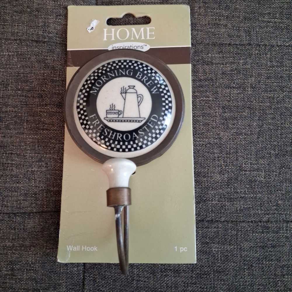Morning Brew Wall Hook - Brown and White
